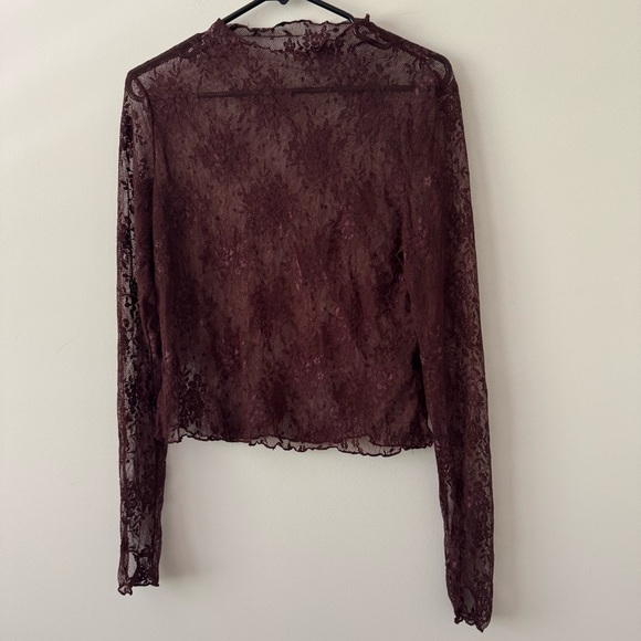 Anewsta Lady Lux Lace Layering Long Sleeve Mock Neck Top Extra Large XL - Picture 1 of 10